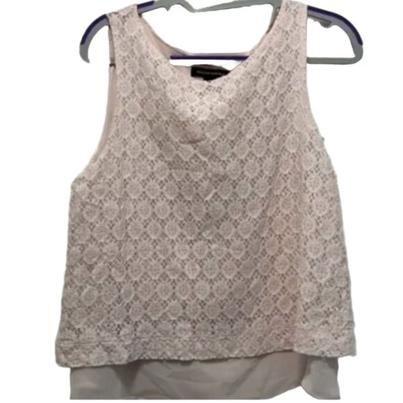 Banana Republic Lace Over-lay Tank Top - Size Small - Pink - EUC - Picture 2 of 8